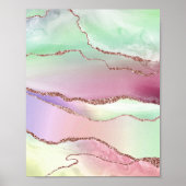Poster Agate de pastèque | Neo Mint Green et Cassis Pink (Devant)
