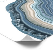 Poster Agate Géode Paillettes Réception de Mariage Bleu P (Coin)