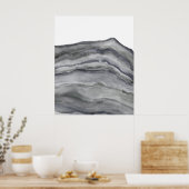 Poster Agate Grey Abstrait Aquarelle Peinture Motif (Cuisine)