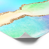Poster Agate holographique | Iridescente Pastel Ombre Mar (Coin)
