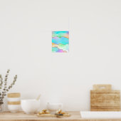 Poster Agate holographique | Iridescente Pastel Ombre Mar (Cuisine)