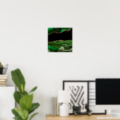 Poster Agate Marbré Vert Émeraude Contemporain (Bureau à domicile)