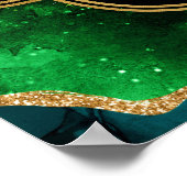 Poster Agate Peacock bleu et vert Anniversaire Bienvenue (Coin)