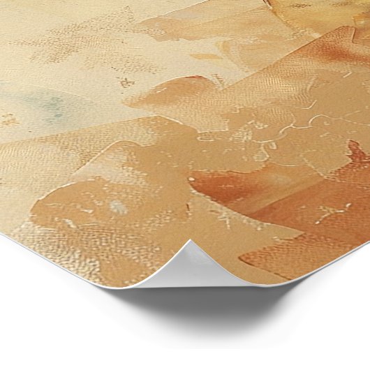 Poster Agave verte Cactus Peinture sud-ouest (Coin)