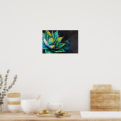 Poster Agave verte Cactus Peinture sud-ouest Noir (Cuisine)
