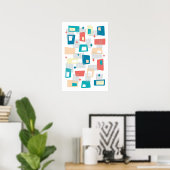 Poster Âge Atomique Blocs Modernes de milieu de siècle Bl (Bureau à domicile)
