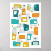 Poster Âge Atomique Blocs Modernes de milieu de siècle Sa (Devant)