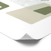 Poster Âge Atomique Milieu De Siècle Blocs Modernes Vert (Coin)
