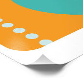 Poster Âge atomique milieu du siècle Abstrait Turquoise, (Coin)