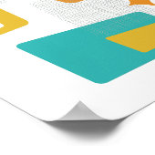 Poster Âge atomique milieu du siècle moderne Blocs Turquo (Coin)