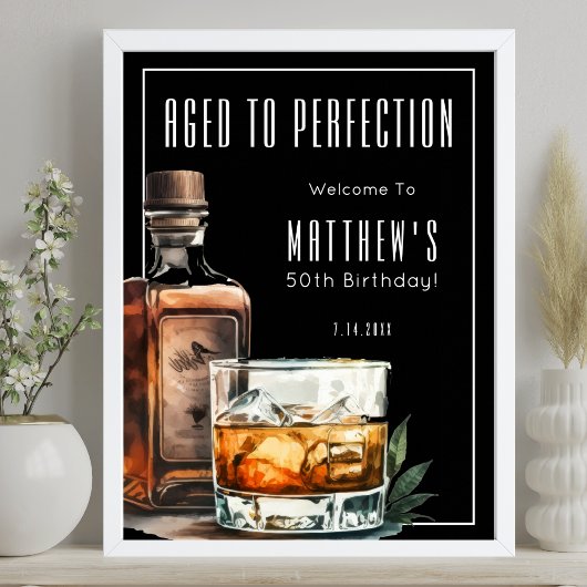 Poster Aged To Perfection Birthday Party