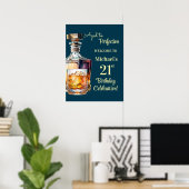 Poster Aged to Perfection Men 21st Whiskey Birthday (Bureau à domicile)
