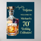 Poster Aged to Perfection Men 70th Whiskey Birthday (Devant)