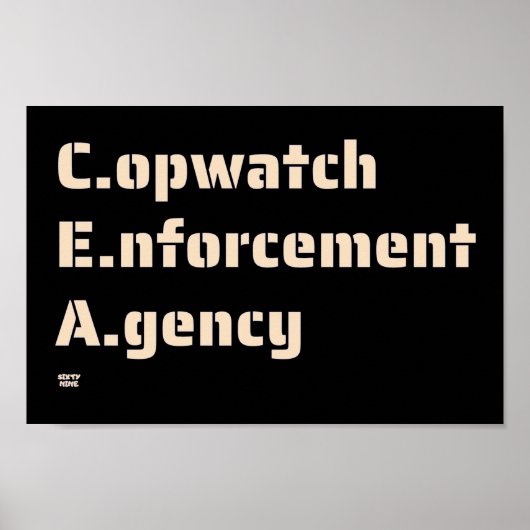 Poster "AGENCE D'APPLICATION DE LA LOI COPWATCH" drôle de (Devant)