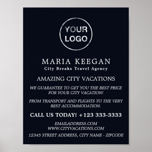 Poster Agence de voyage simple et moderne Publicité (Devant)