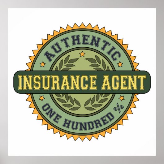 Poster Agent d'assurance authentique (Devant)