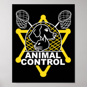 Poster Agent de contrôle des animaux attrapeur de chats c