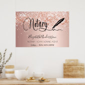 Poster Agent de signature de prêt notaire rose or blush (Cuisine)