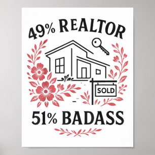 Poster Agent immobilier 49% Agent immobilier 51% Mauvais