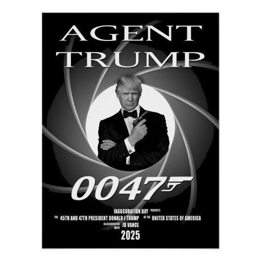 Poster Agent President Donald Trump Inauguration Day 47 (Devant)