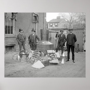 Poster Agents avec alambic à moonshine, 1922. Photo ancie