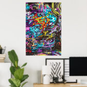 Poster Agissez avec Cool et amusant Graffiti Street Art (Bureau à domicile)