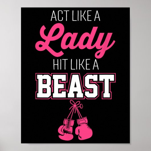 Poster Agissez Comme Une Dame Touchée Comme Une Boss Boxe (Devant)