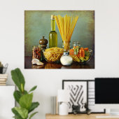 Poster aglio, olio e peperoncino (garlic, oil and chili) (Bureau à domicile)