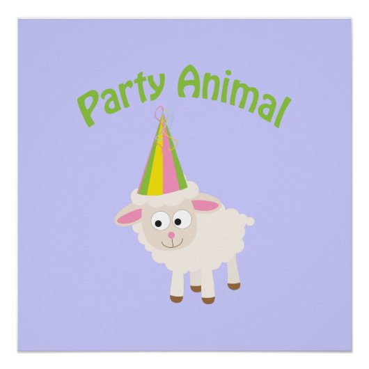 Poster Agneau animal du parti (Devant)