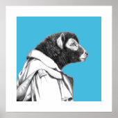Poster Agneau Herdwick en Trench Coat (Bleu Old School) (Devant)