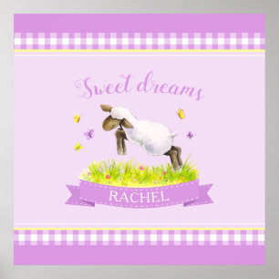 Poster Agneau sauter mignon blanc nom personnalisé pépini