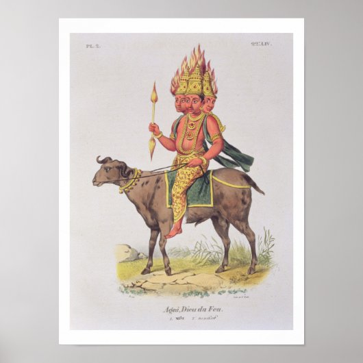 Poster Agni, Dieu du Feu, gravé par Charles Etienne Pie (Devant)