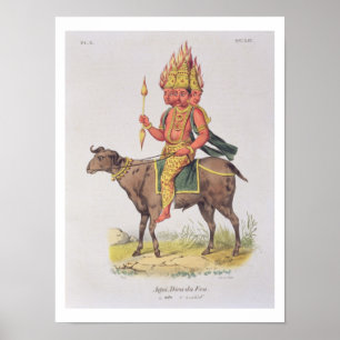 Poster Agni, Dieu du feu, gravé par le tarte de Charles