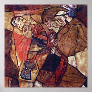 Poster Agonie, La lutte de la mort par Egon Schiele