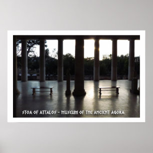 Poster Agora antique d'Athènes, Grèce. Stoa d'Attalos