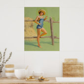 Poster Agricole Pinup fille (Cuisine)