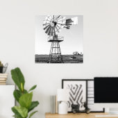 Poster Agricole Pompe à eau moulin à vent (Bureau à domicile)