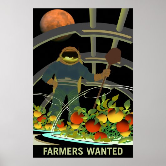 Poster Agriculteurs Recherché pour survivre sur Mars (Devant)