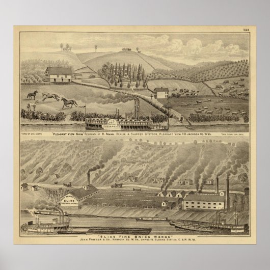 Poster Agritourisme de vue agréable (Devant)