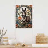 Poster Agritourisme Donkey William Morris inspiré (Cuisine)