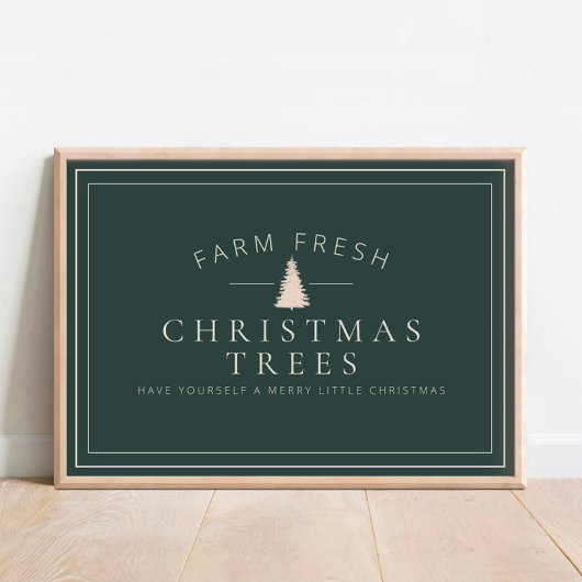 Poster Agritourisme Fraîches Arbres de Noël Vacances Mat 