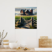 Poster Agritourisme rustique avec Cornfield Ai Art (Cuisine)