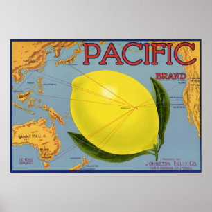 Poster Agrume Pacifique de citron de fruit de caisse