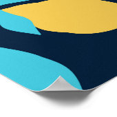 Poster Agrumes simples : citrons sur le bleu. (Coin)