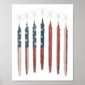 Poster AH64 Apache Hélicoptère Drapeau américain Apache S (Devant)