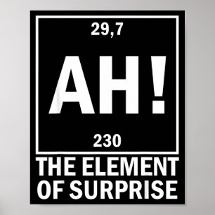 Poster Ah l'élément de surprise chimie drôle science