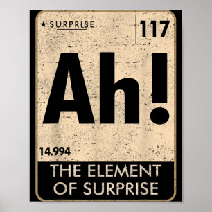 Poster Ah L'élément De Surprise Chimie Science Humour