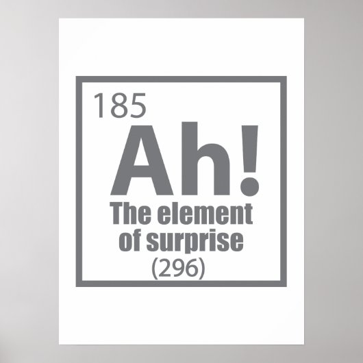Poster Ah! The Element of Surprise Funny Chemistry Joke (Devant)
