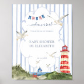 Poster Ahoy Petit Marin Cadeaux Baby shower (Devant)