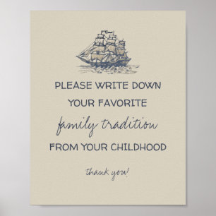 Poster Ahoy ! Symbole vintage des traditions de la famill